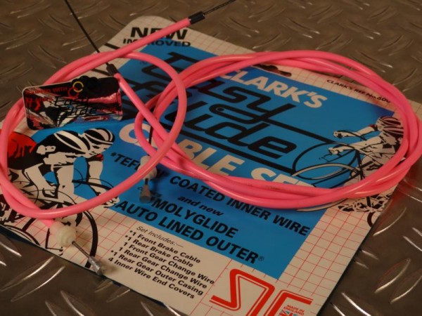Easy Glide Cable-Set Rennrad Teflon beschichtet "Pink" NOS